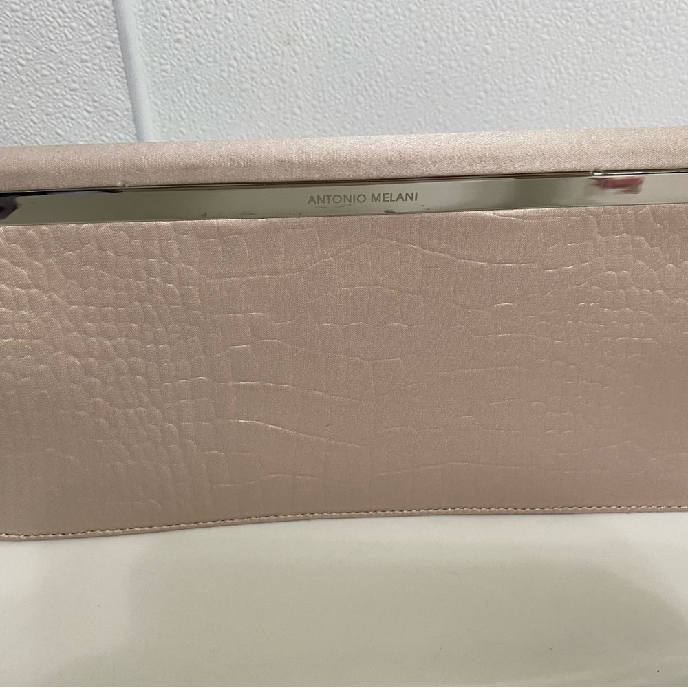 Antonio Melani Pale Pink Clutch Purse suede leather
